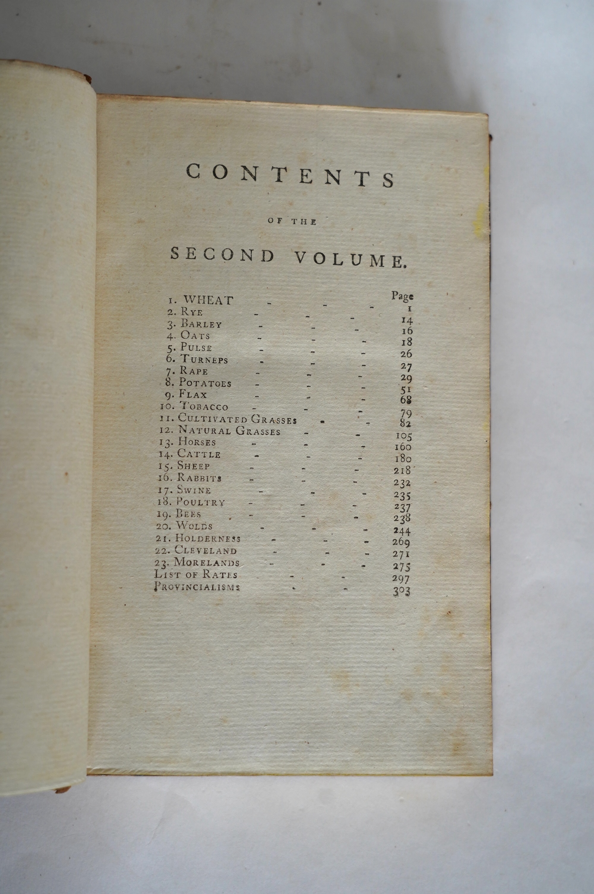 Marshall, William - The Rural Economy of Yorkshire ... 2 vols. 2 folded maps; contemp. tree calf. 1788; Holland, Henry - General View of the Agriculture of Cheshire ... a coloured folded map and 7 other plates (2 folded